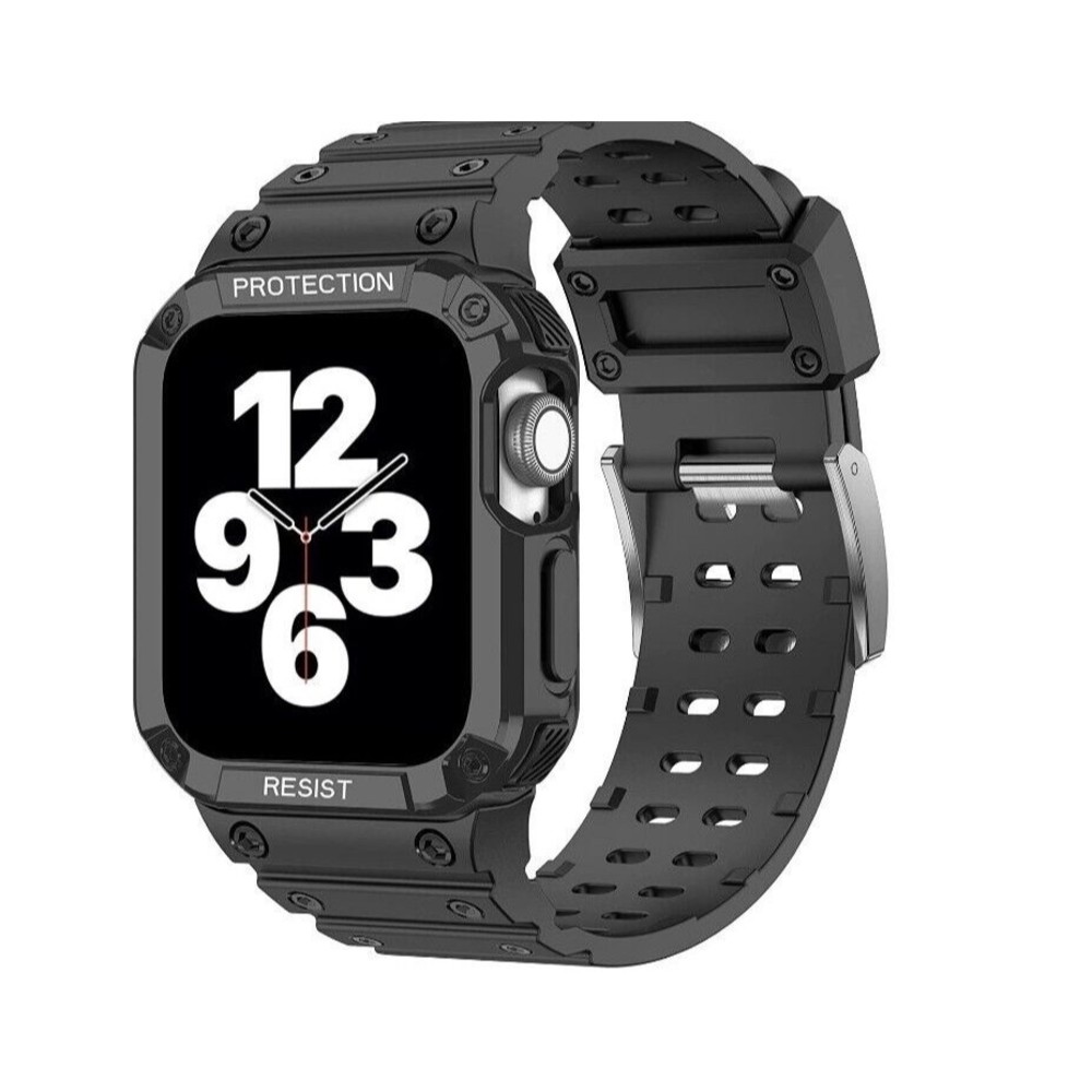 Wearlizer Compatible for Apple Watch Band Clear 41mm 40mm 38mm with Case Rugged